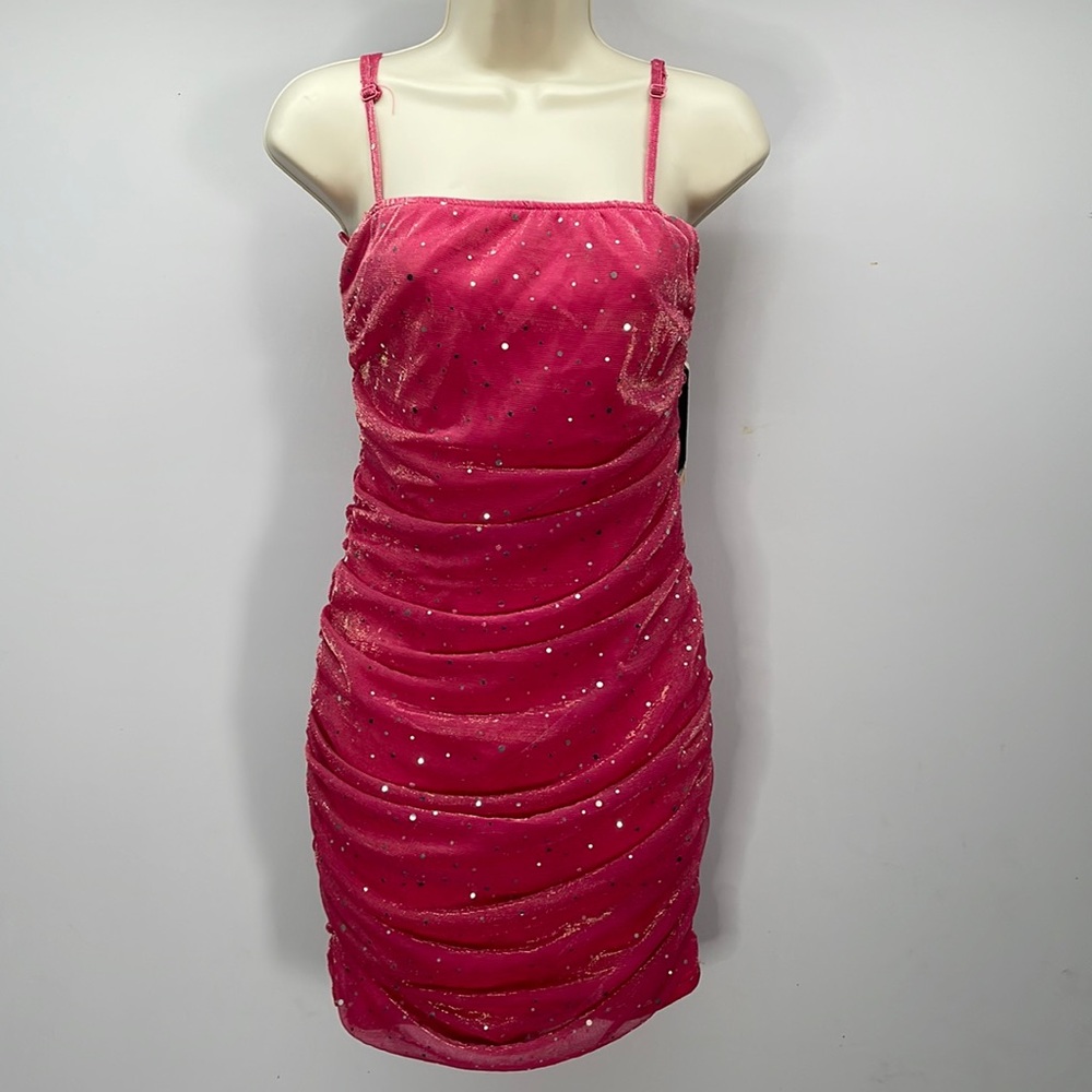 Pink Sparkle Strappy Dress Pretty Little Thing